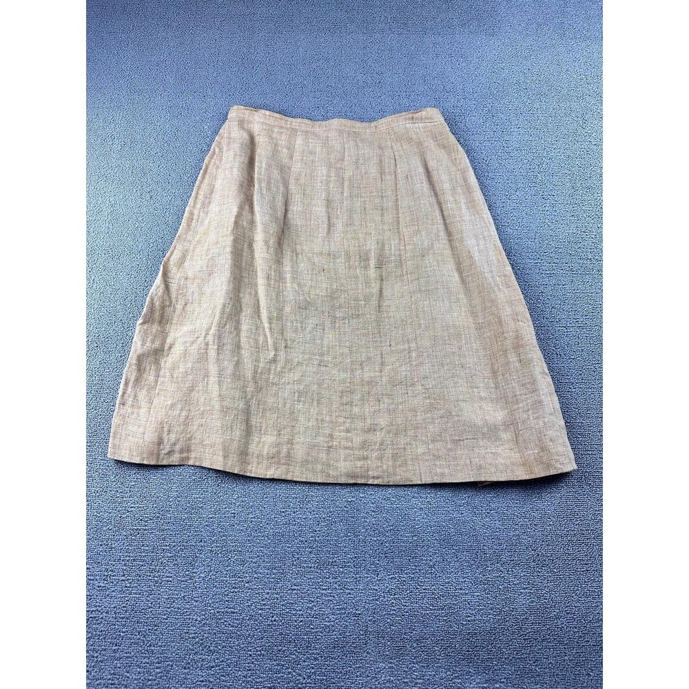 Y2K Chanel Identification Skirt Women 40 Tan Pleated France Made P14659V08276
